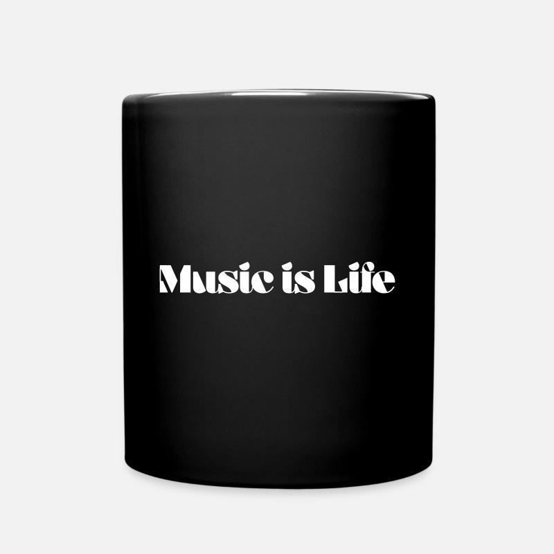 Music is Life blanc - Mug uni - noir