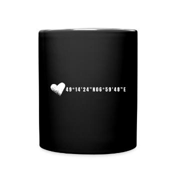 Saarbrücken Heart coordinates - Full Colour Mug - black - Front