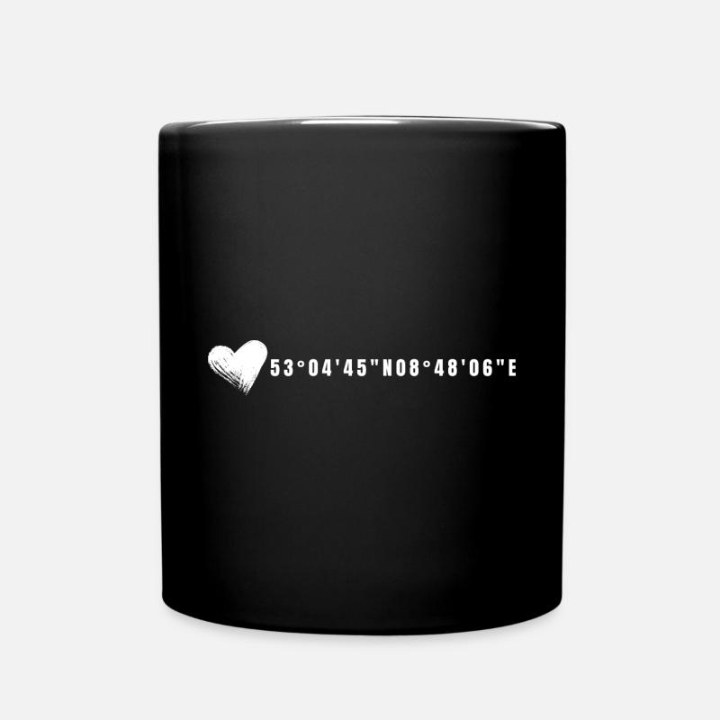 Bremen Herz Koordinaten - Tasse einfarbig - Schwarz