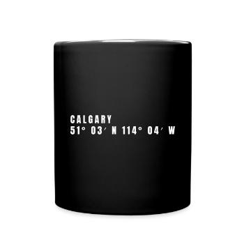 Calgary, Canada Coordinates - Full Colour Mug - black - Front