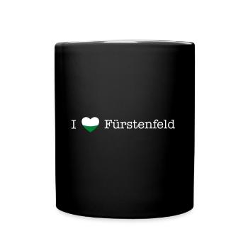 Steiermark Herz Fürstenfeld weiß - Tasse einfarbig - Schwarz - Vorne
