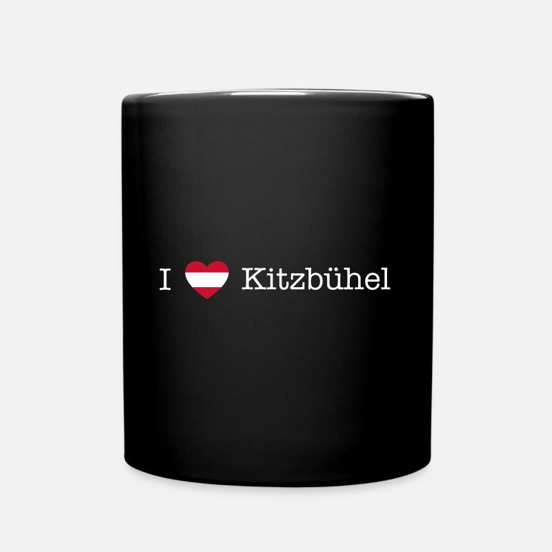 Österreich Herz Kitzbühel weiß - Tasse einfarbig - Schwarz