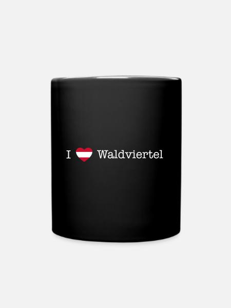 Autriche Coeur Waldviertel blanc - Mug uni - noir