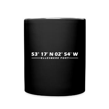 Ellesmere Port Koordinaten - Tasse einfarbig - Schwarz - Vorne