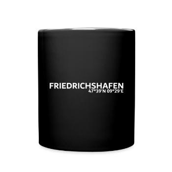 Friedrichshafen Koordinaten - Tasse einfarbig - Schwarz - Vorne