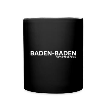 Baden-Baden Koordinaten - Tasse einfarbig - Schwarz - Vorne