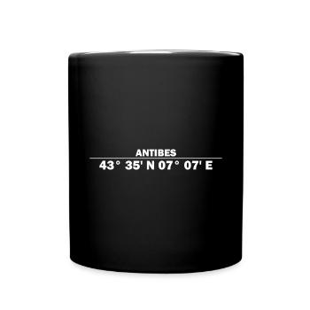 Coordonnées d’Antibes - Mug uni - noir - Devant