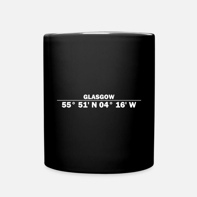 Glasgow coordinates - Full Colour Mug - black