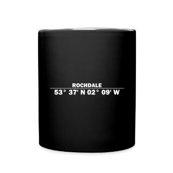 Rochdale Koordinaten - Tasse einfarbig - Schwarz - Vorne