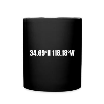 Lancaster California USA Coordinates - Full Colour Mug - black - Front