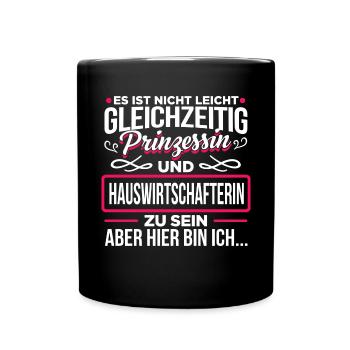HAUSWIRTSCHAFTERIN - Prinzessin - Tasse einfarbig - Schwarz - Vorne