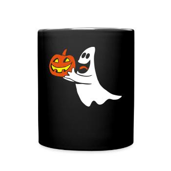 Halloween Geist - Tasse einfarbig - Schwarz - Vorne