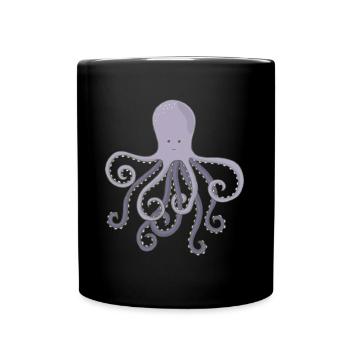 Oktopus Tintenfisch Krake Meerestier Geschenk - Tasse einfarbig - Schwarz - Vorne
