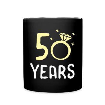 50th Wedding Anniversary 50 Years Gift Idea - Full Colour Mug - black - Front