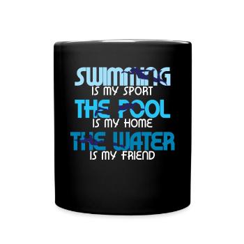 Nager avec un ami passionné - Mug uni - noir - Devant