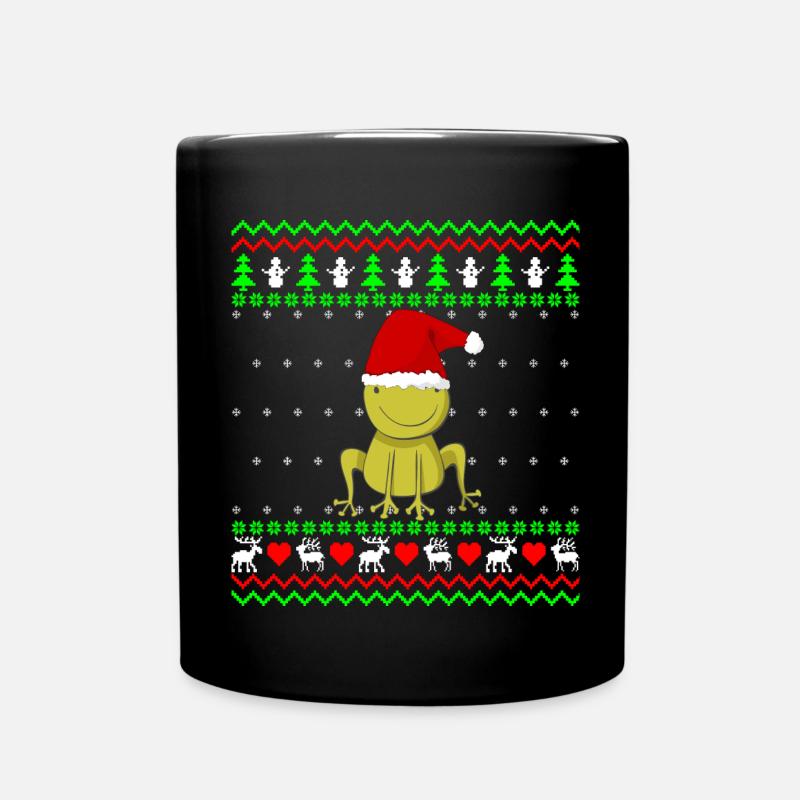 Süßer Frosch Kröte Ugly Weihnachten Geschenk - Tasse einfarbig - Schwarz