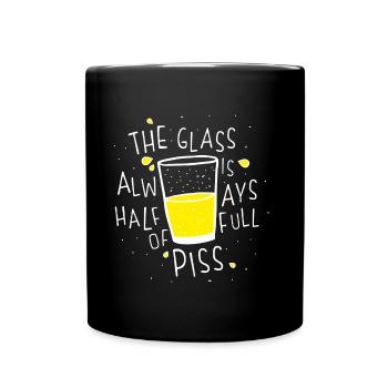 The glass is half-full - Full Colour Mug - black - Front