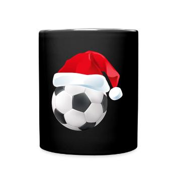 Santa Soccer Ball - Christmas Boys Kids Xmas - Tasse einfarbig - Schwarz - Vorne
