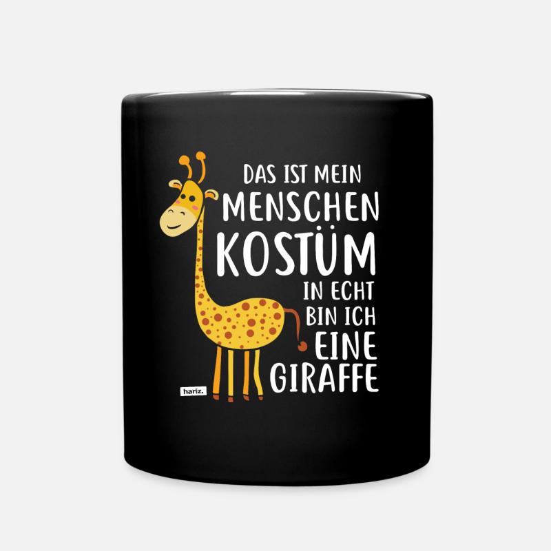 Das Ist Mein Menschen Kostüm Giraffe HARIZ - Tasse einfarbig - Schwarz