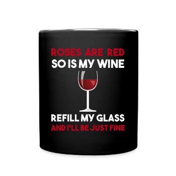 Vin Drôle dire cadeau buveur de vin blague - Mug uni - noir - Devant