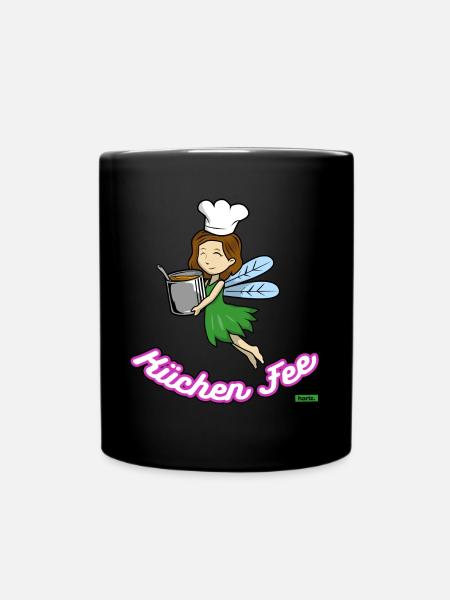 Küchen Fee HARIZ Küche Kinder Geschenk - Tasse einfarbig - Schwarz
