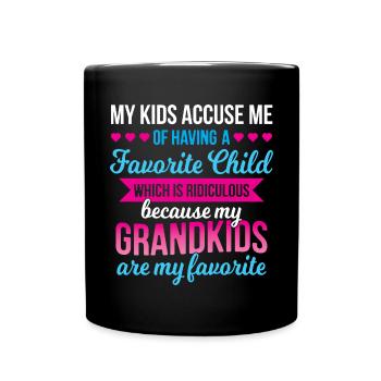 Mes petits-enfants sont mon cadeau de grand-mère drôle préféré - Mug uni - noir - Devant