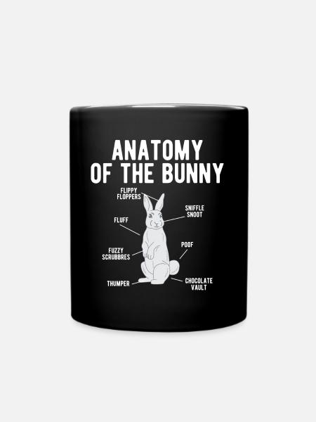 Anatomy Rabbit Easter Sunday Holiday Gift - Full Colour Mug - black