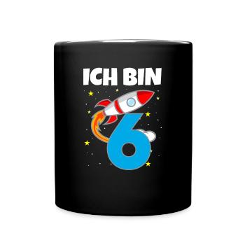 6. Geburtstag Astronaut 6 Jahre Jungen Geschenk - Tasse einfarbig - Schwarz - Vorne