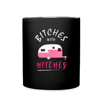 Camping Queen caravan cadeau femme campeur - Mug uni - noir - Devant