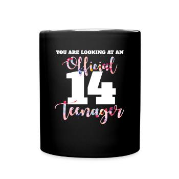 Adolescent 14 ans 2007 14e anniversaire fille femme - Mug uni - noir - Devant