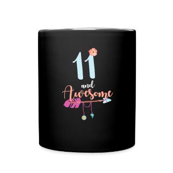 Teenager 11 years 2010 11th birthday girl woman - Full Colour Mug - black - Front