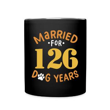 18. Hochzeitstag, verheiratet für 126 Hund - Tasse einfarbig - Schwarz - Vorne