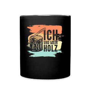 Tischler Retro - Tasse einfarbig - Schwarz - Vorne