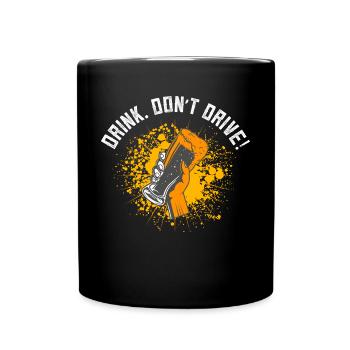 Benzinpreise Autofahrer Tankrabatt Drink Bier - Tasse einfarbig - Schwarz - Vorne