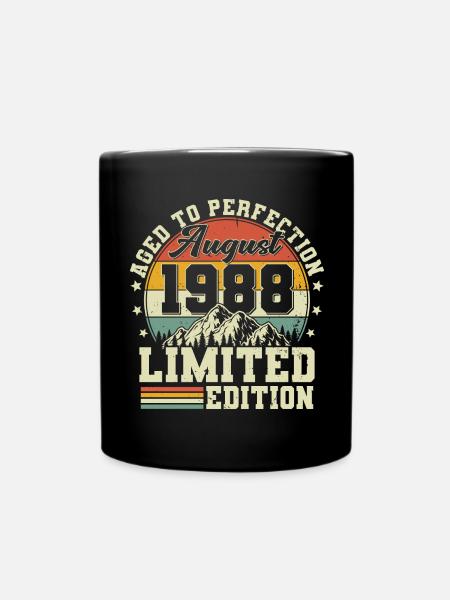August 1988 Jahrgang Vintage Geburtstag Geschenk - Tasse einfarbig - Schwarz