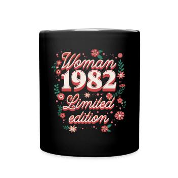 Geburtstagsfrau Jahrgang 1982 Frau 40 Jahre - Tasse einfarbig - Schwarz - Vorne