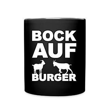 Bock auf Burger - Tasse einfarbig - Schwarz - Vorne