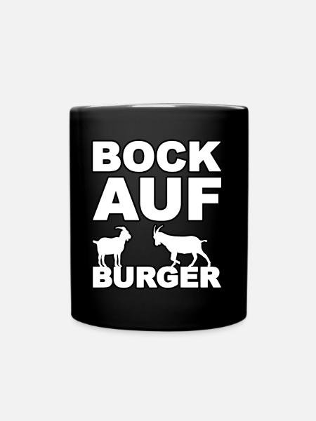 Bock auf Burger - Tasse einfarbig - Schwarz