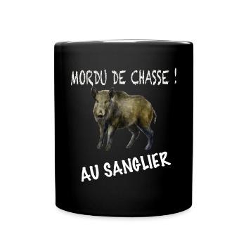 Mordu De Chasse Au Sanglier - Mug uni - noir - Devant