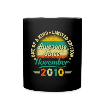 12 Jahre altes Geschenk November 2010 12. Geburtstag - Tasse einfarbig - Schwarz - Vorne