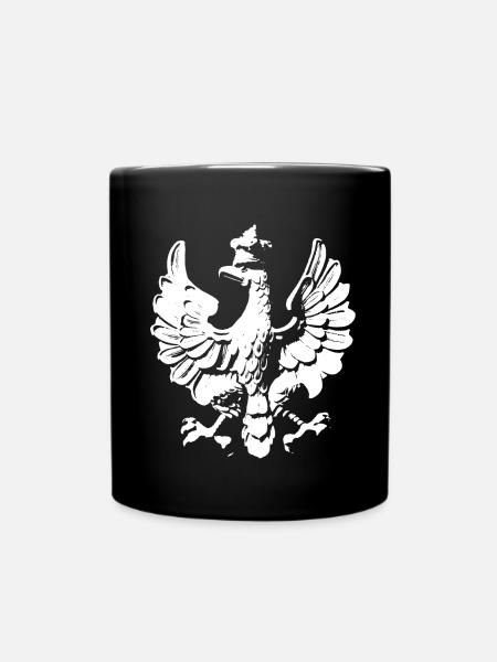 Poland Eagle Coat of Arms Flag - Full Colour Mug - black