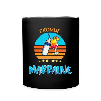 Biberon Et Cocktail Trinquer Avec Futur Marraine - Mug uni - noir - Devant