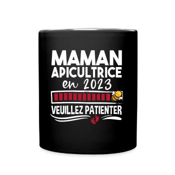 2023 Maman Apicultrice Apiculture Abeille Humour - Mug uni - noir - Devant
