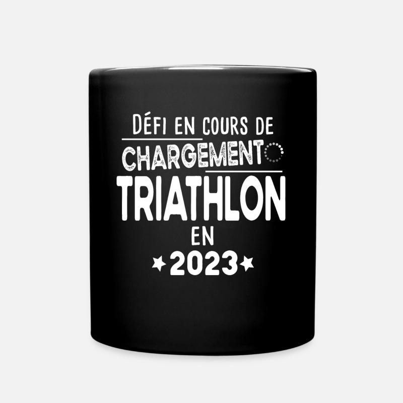 2023 Triathlon Triathlète Natation Vélo Course - Mug uni - noir