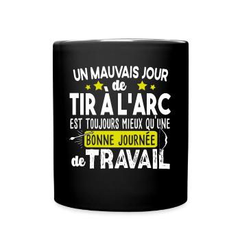 Tir à l'arc Travail Sport Flèche Cadeau Humour - Mug uni - noir - Devant