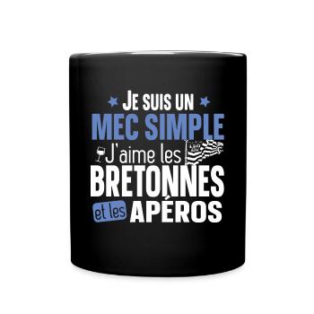 Bretonne Apéro Bretagne Cadeau Alcool T-shirt Mug - Mug uni - noir - Devant