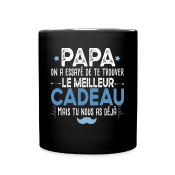 Papa Père Papou Papounet Cadeau T-shirt Mug - Mug uni - noir - Devant