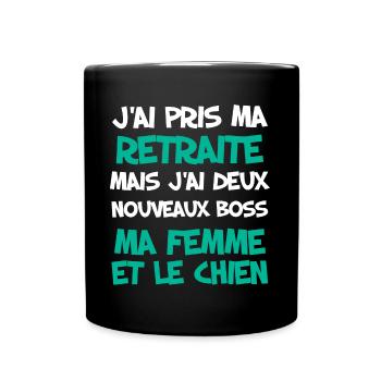 Retraite Homme Et Femme Et Chien Boss Humour - Mug uni - noir - Devant