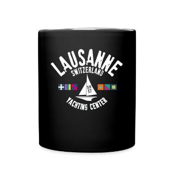 Lausanne Switzerland yacht center - Full Colour Mug - black - Front