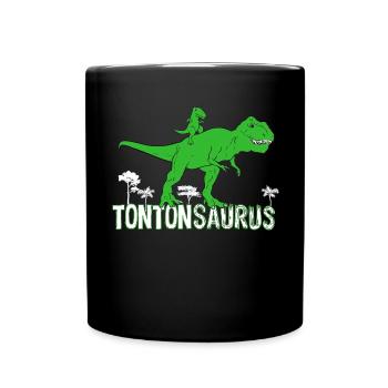 Tontonsaurus Cadeau Tonton Neveu Ou Nièce - Mug uni - noir - Devant